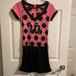 Women's Pink and Black Soccer Dress